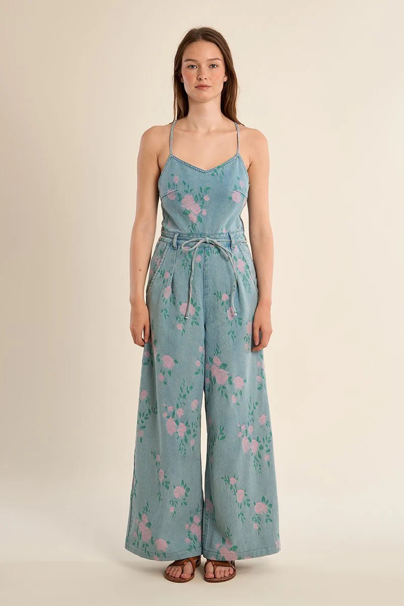 Molly Bracken Floral denim jumpsuit - clever alice