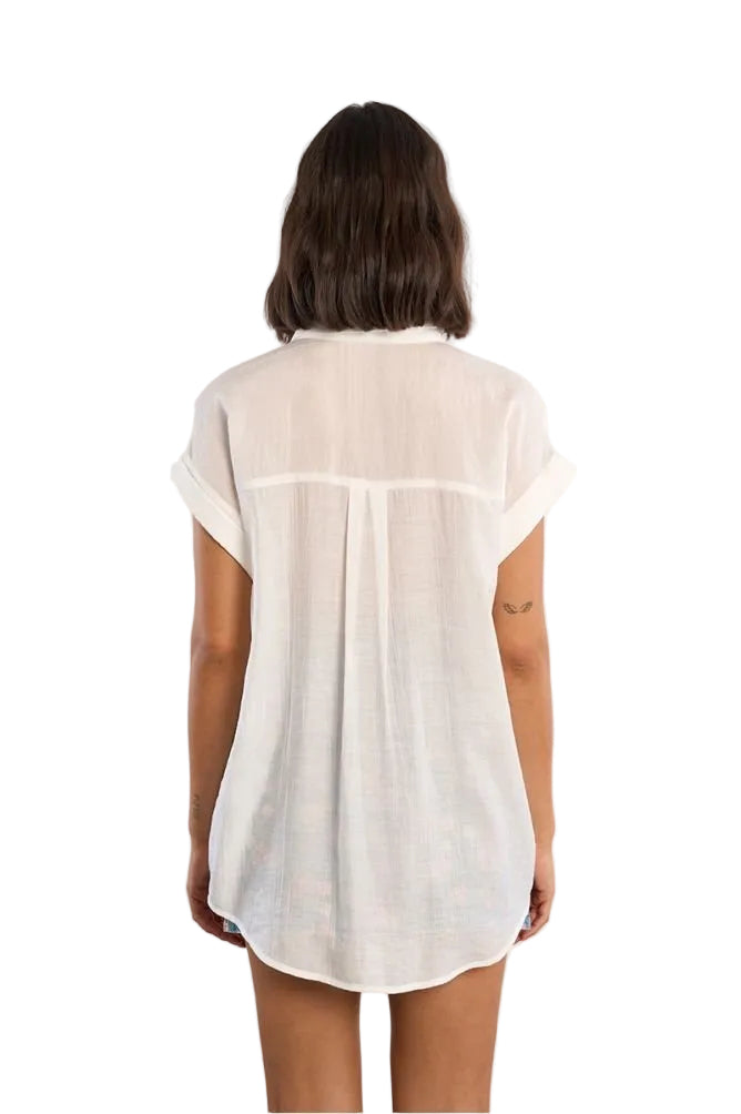 Molly Bracken Flowing Short Sleeve Button Up - clever alice