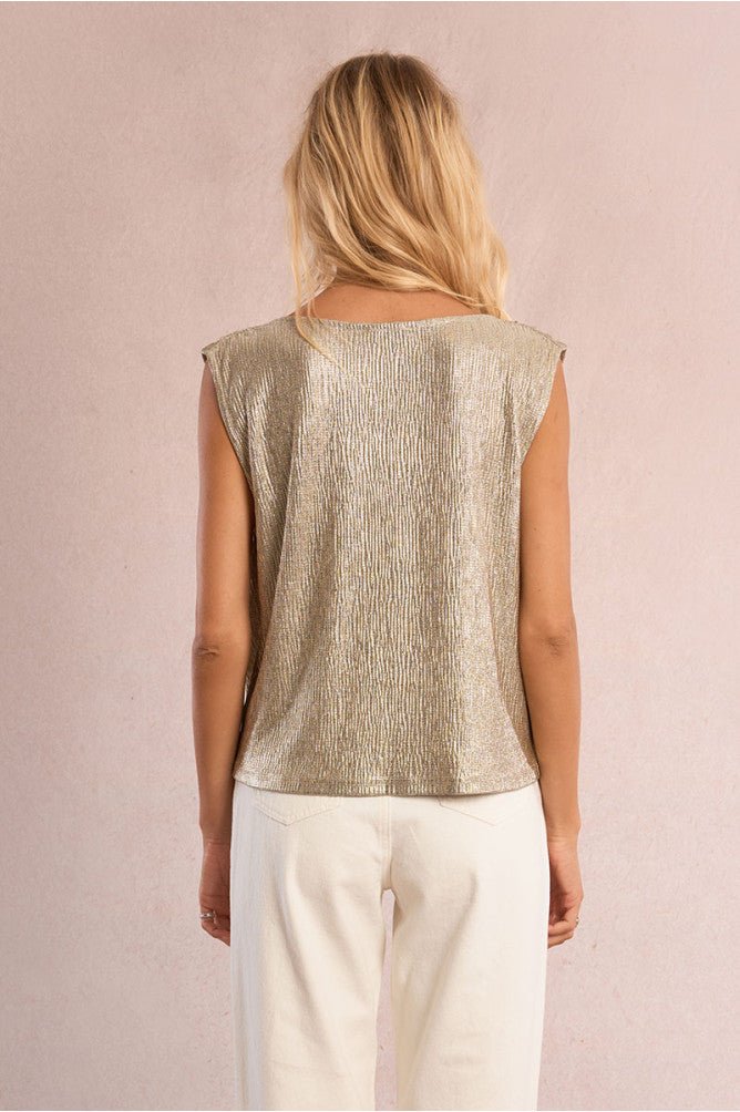 Molly Bracken Gold Cowl Neck Top - clever alice
