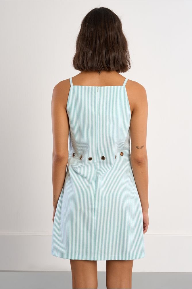 Molly Bracken Green Striped Mini Dress - clever alice