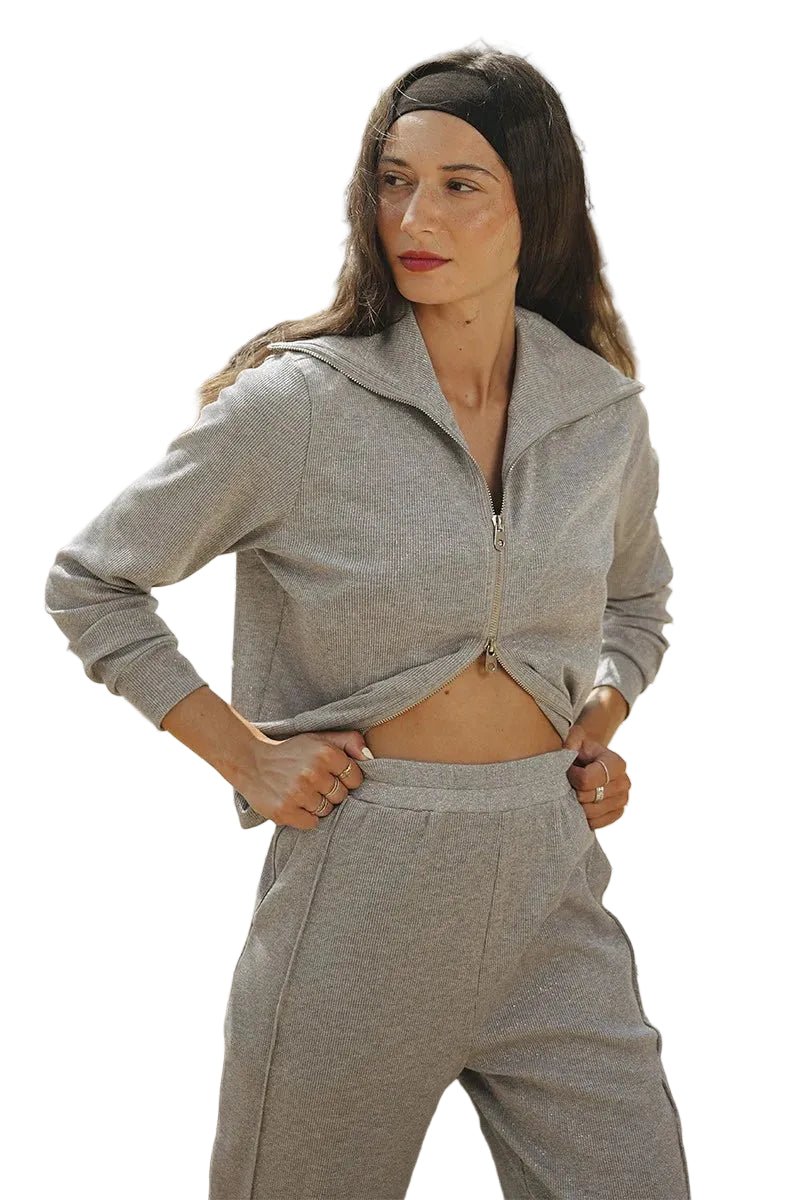 Molly Bracken Iridescent Double - Zip Jogger Jacket - clever alice