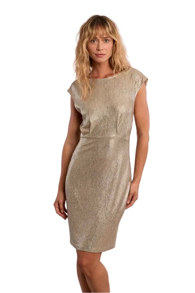 Molly Bracken Iridescent Gold Mini Dress - clever alice