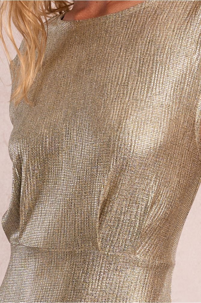 Molly Bracken Iridescent Gold Mini Dress - clever alice