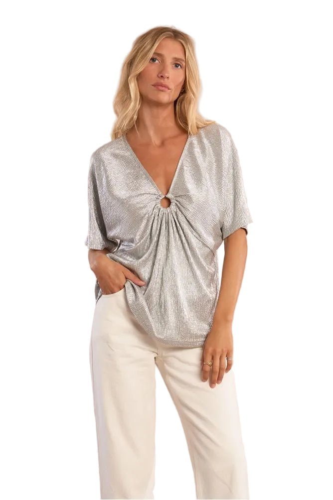 Molly Bracken Iridescent Pleated Top - clever alice