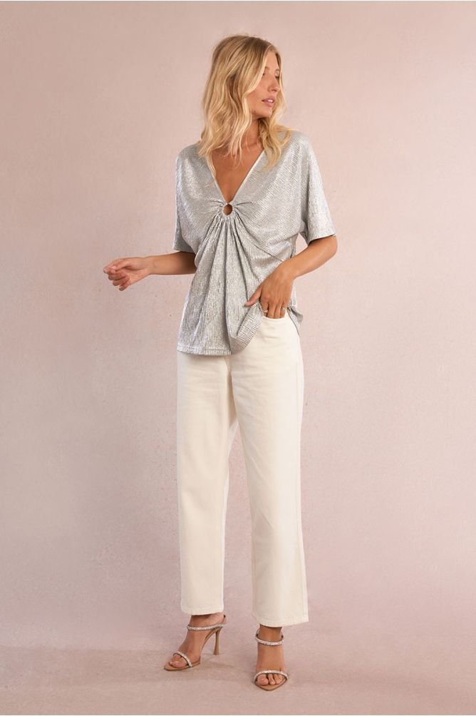 Molly Bracken Iridescent Pleated Top - clever alice