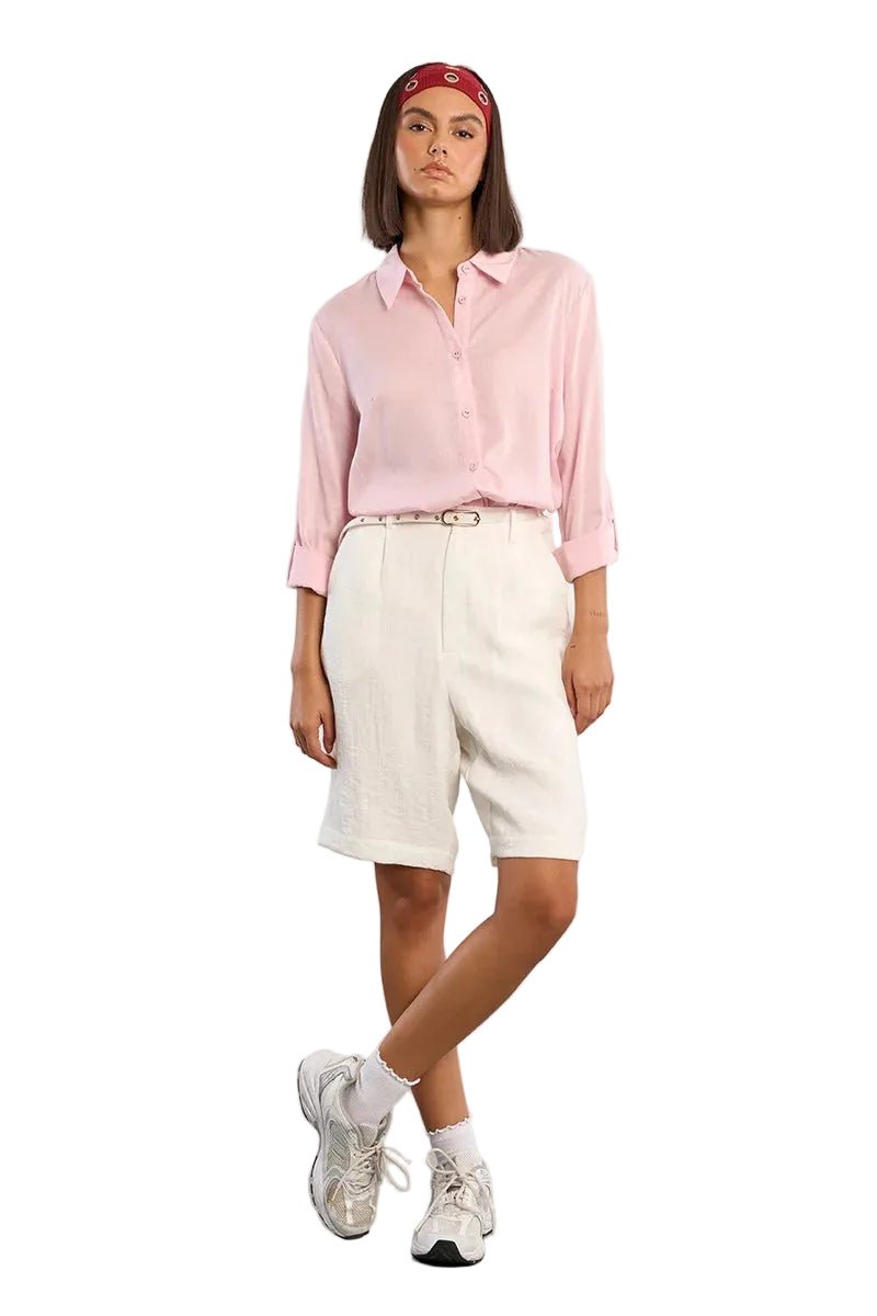 Molly Bracken Lightweight Straight Shirt in Light Pink - clever alice