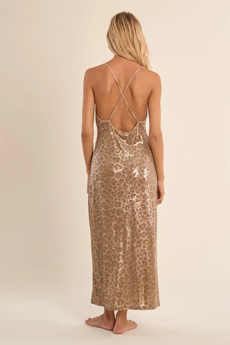 Molly Bracken Long beach dress, leopard print - clever alice