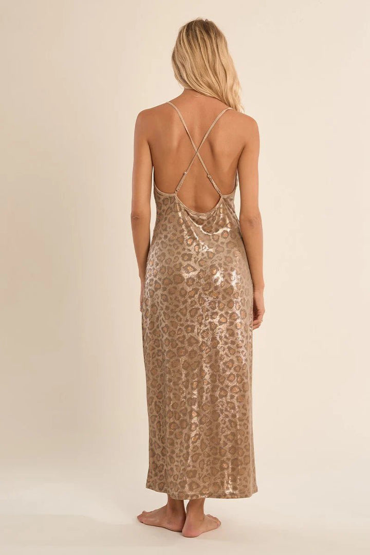 Molly Bracken Long beach dress, leopard print - clever alice