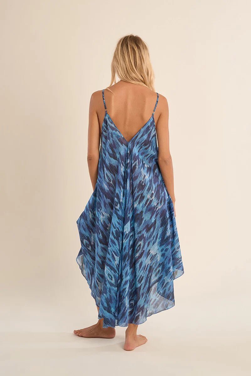 Molly Bracken Long, flowing cotton dress, printed - clever alice