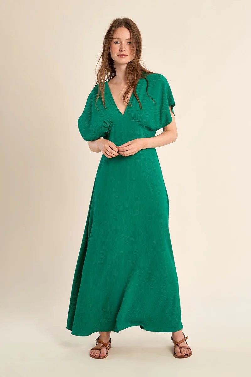 Molly Bracken Long V - Neck Dress - clever alice