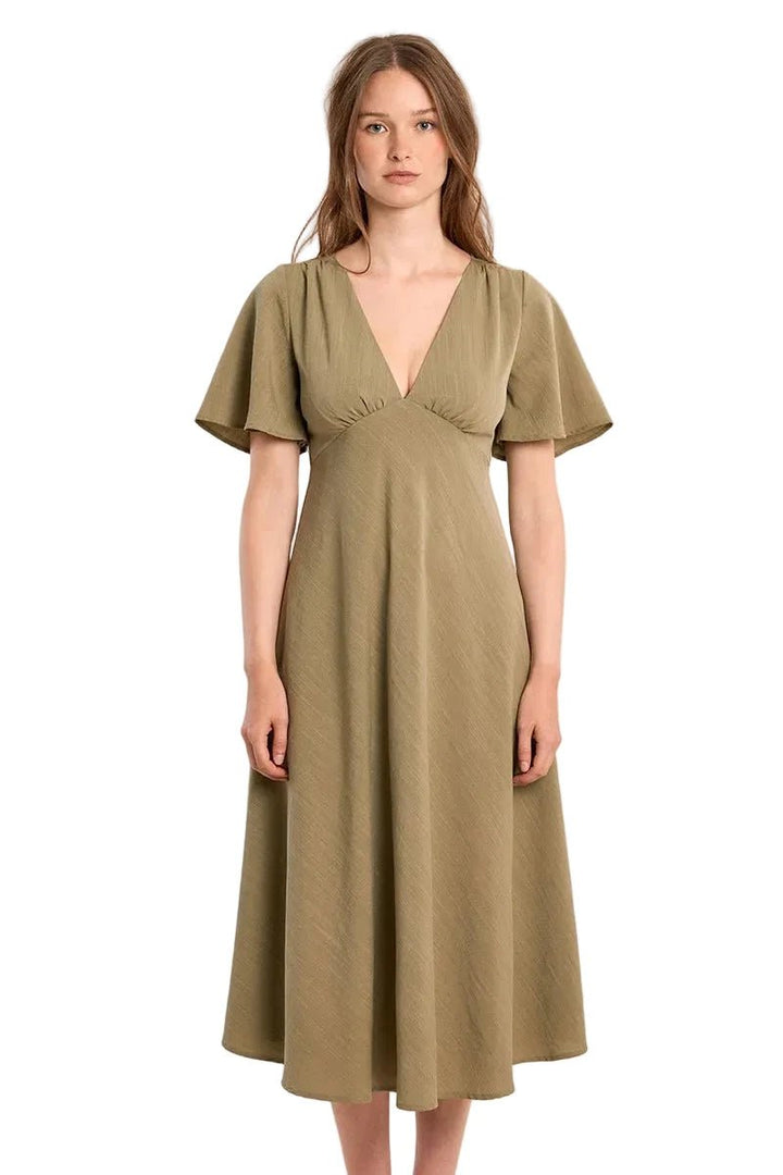 Molly Bracken Long V - Neck Dress - clever alice