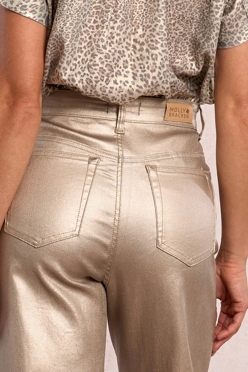 Molly Bracken Metallic Coated Pants - clever alice