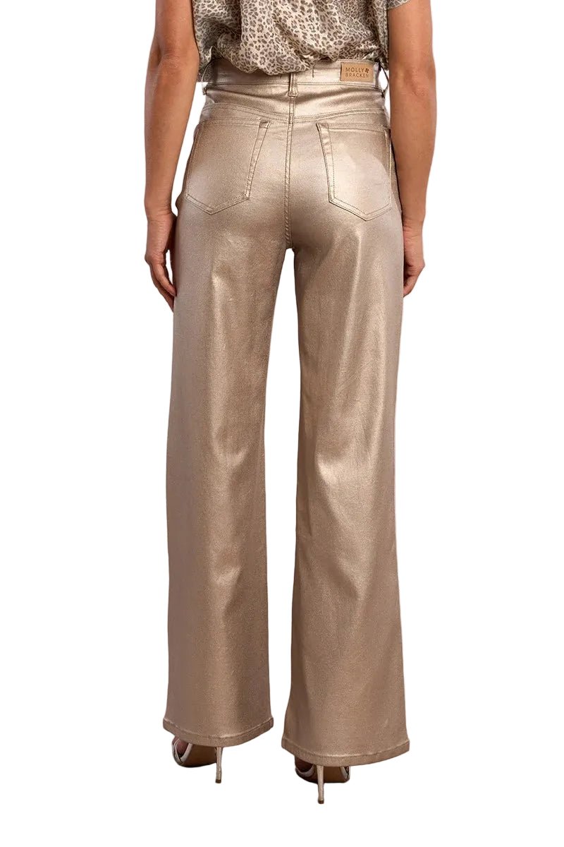 Molly Bracken Metallic Coated Pants - clever alice