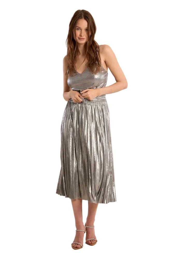 Molly Bracken Metallic Pleated Maxi Skirt - clever alice
