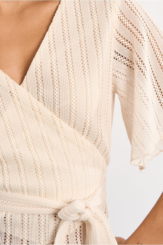 Molly Bracken Openwork Wrap Top - clever alice