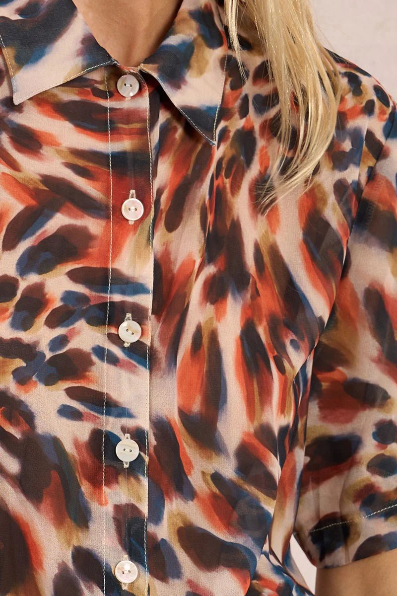 Molly Bracken Orange Animal Print Blouse - clever alice
