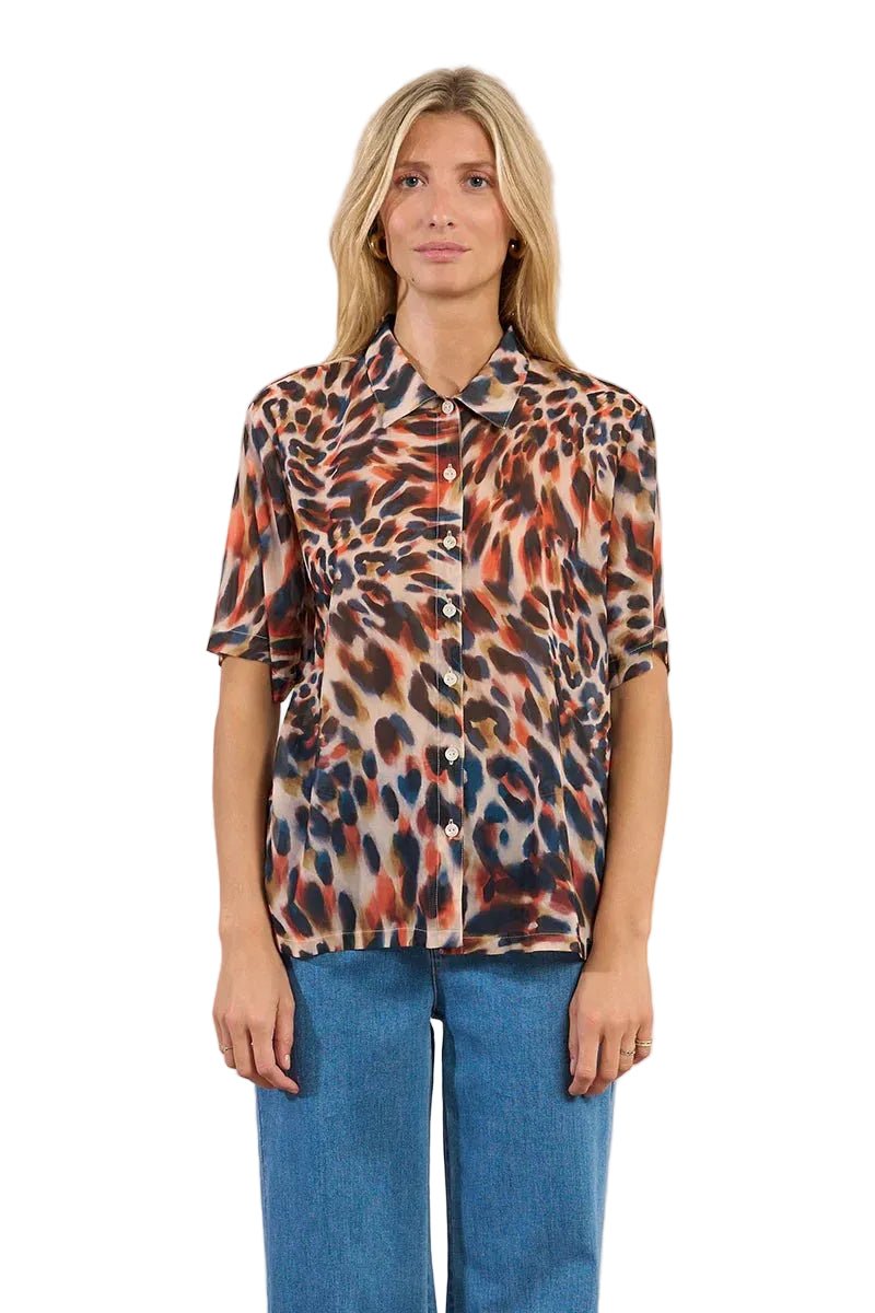 Molly Bracken Orange Animal Print Blouse - clever alice