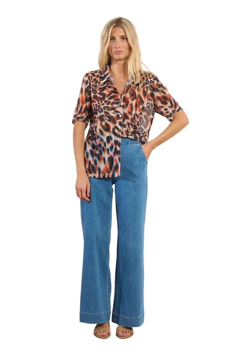 Molly Bracken Orange Animal Print Blouse - clever alice