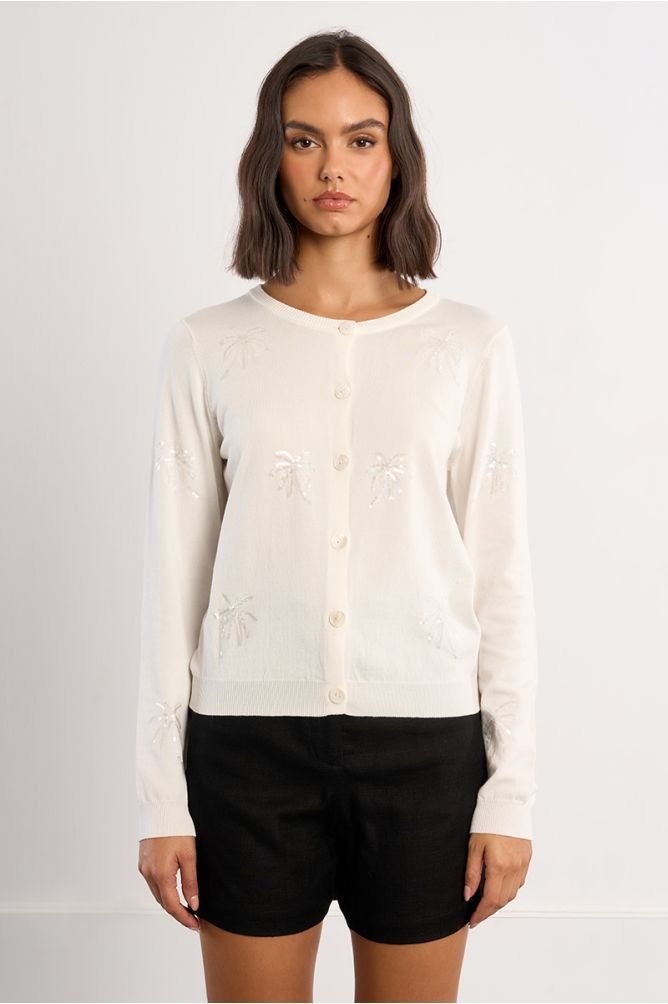 Molly Bracken Palm Tree Motif Cardigan - clever alice