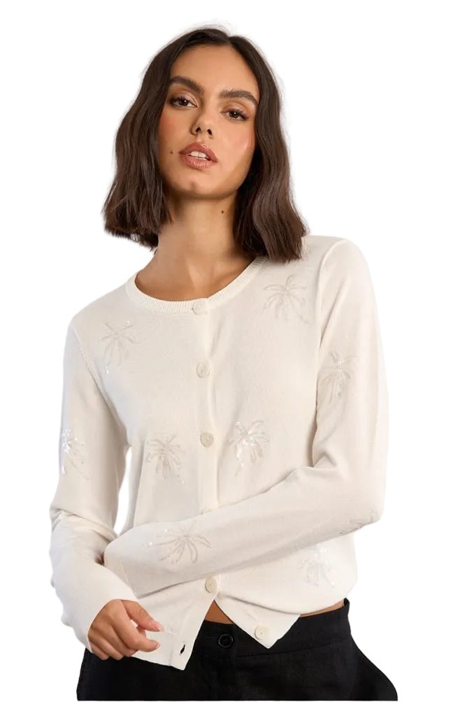 Molly Bracken Palm Tree Motif Cardigan - clever alice