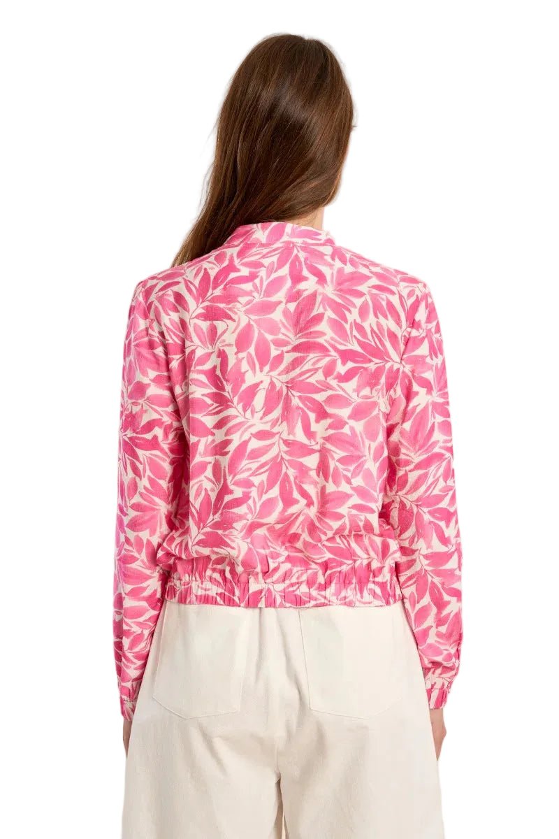 Molly Bracken Pink Floral Print Bomber Jacket - clever alice