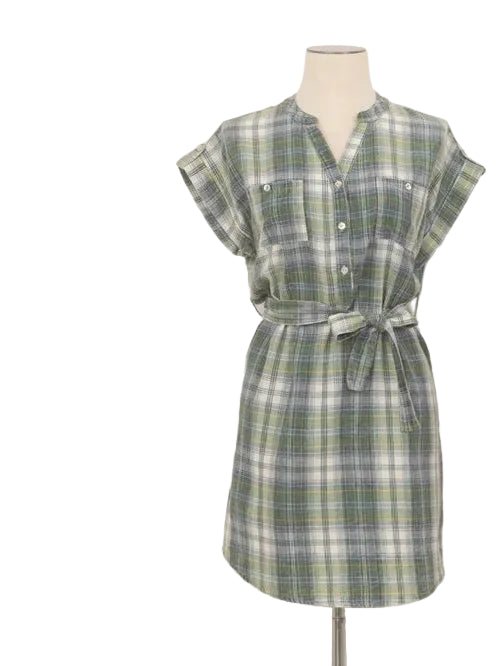 Molly Bracken Plaid Dress in Green - clever alice
