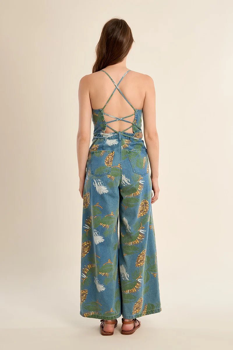 Molly Bracken Printed denim jumpsuit - clever alice