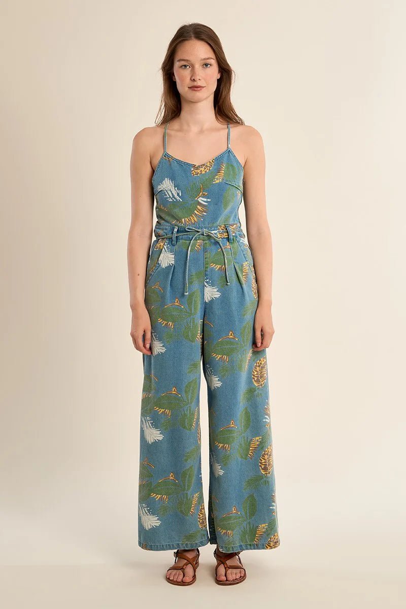 Molly Bracken Printed denim jumpsuit - clever alice
