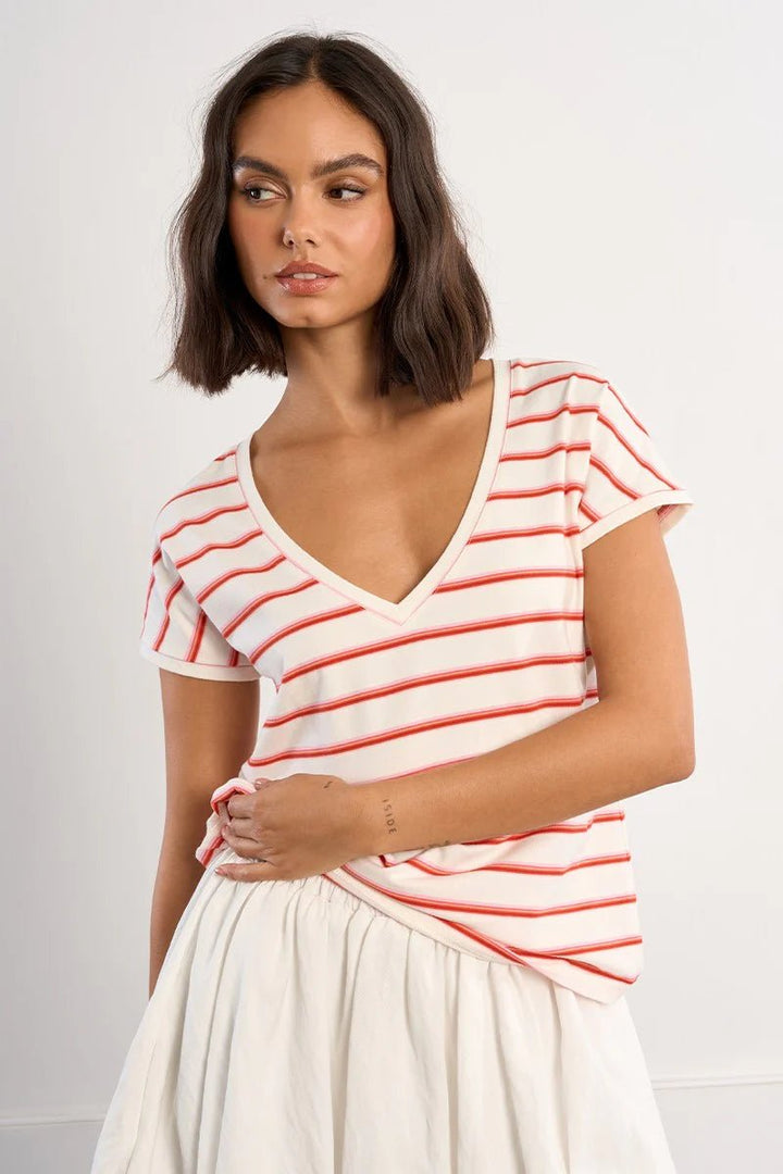 Molly Bracken Red striped T-shirt - clever alice