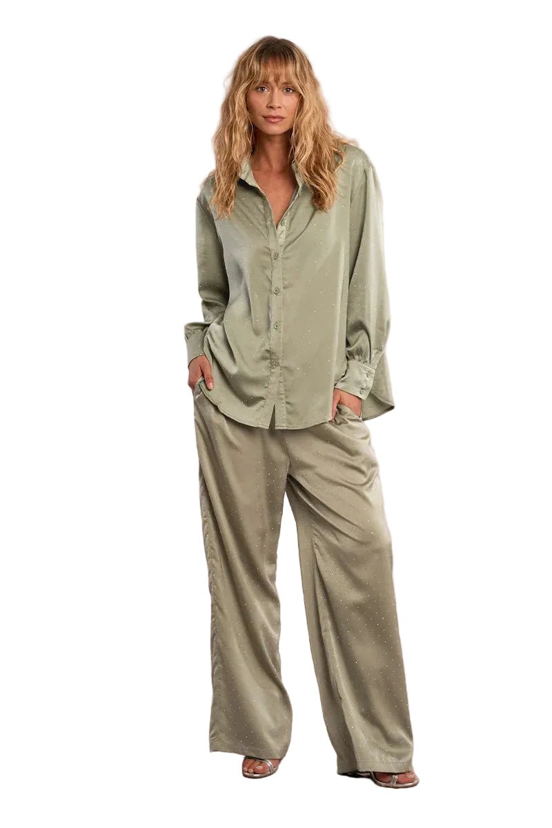 Molly Bracken Rhinestone Satin Blouse - clever alice