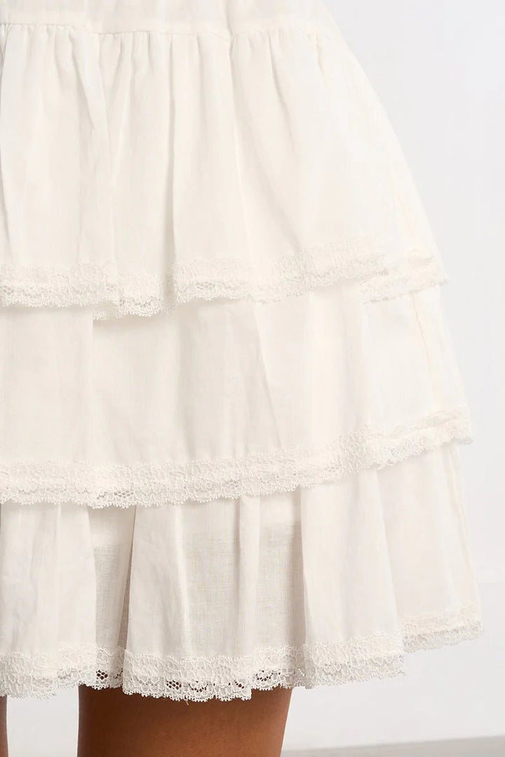 Molly Bracken Ruffle Mini Cotton Skirt - clever alice