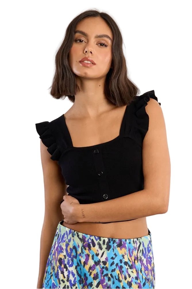 Molly Bracken Ruffle Sleeve Knit Top - clever alice