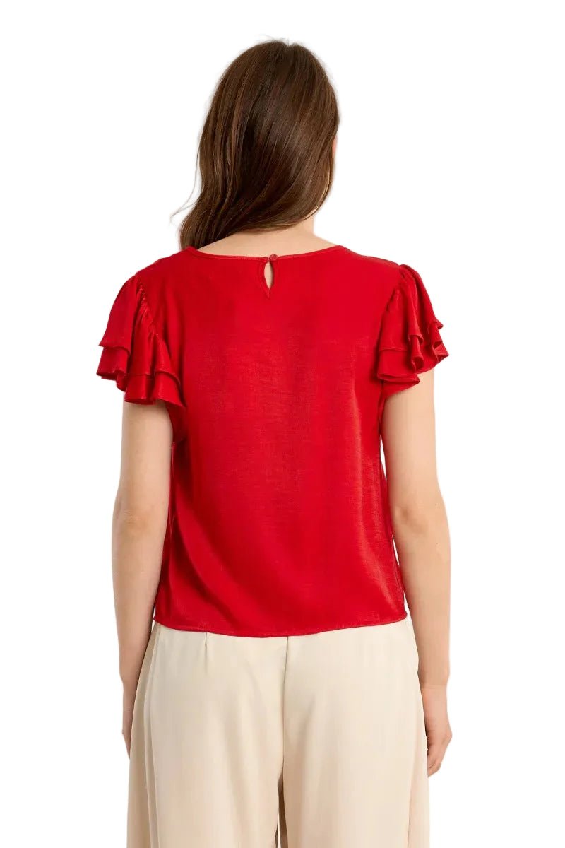 Molly Bracken Ruffle Sleeve Top - clever alice