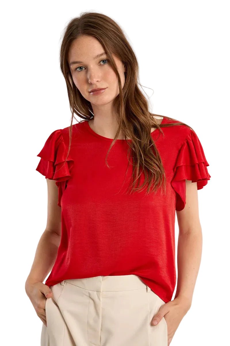 Molly Bracken Ruffle Sleeve Top - clever alice