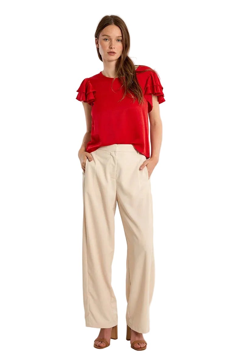 Molly Bracken Ruffle Sleeve Top - clever alice