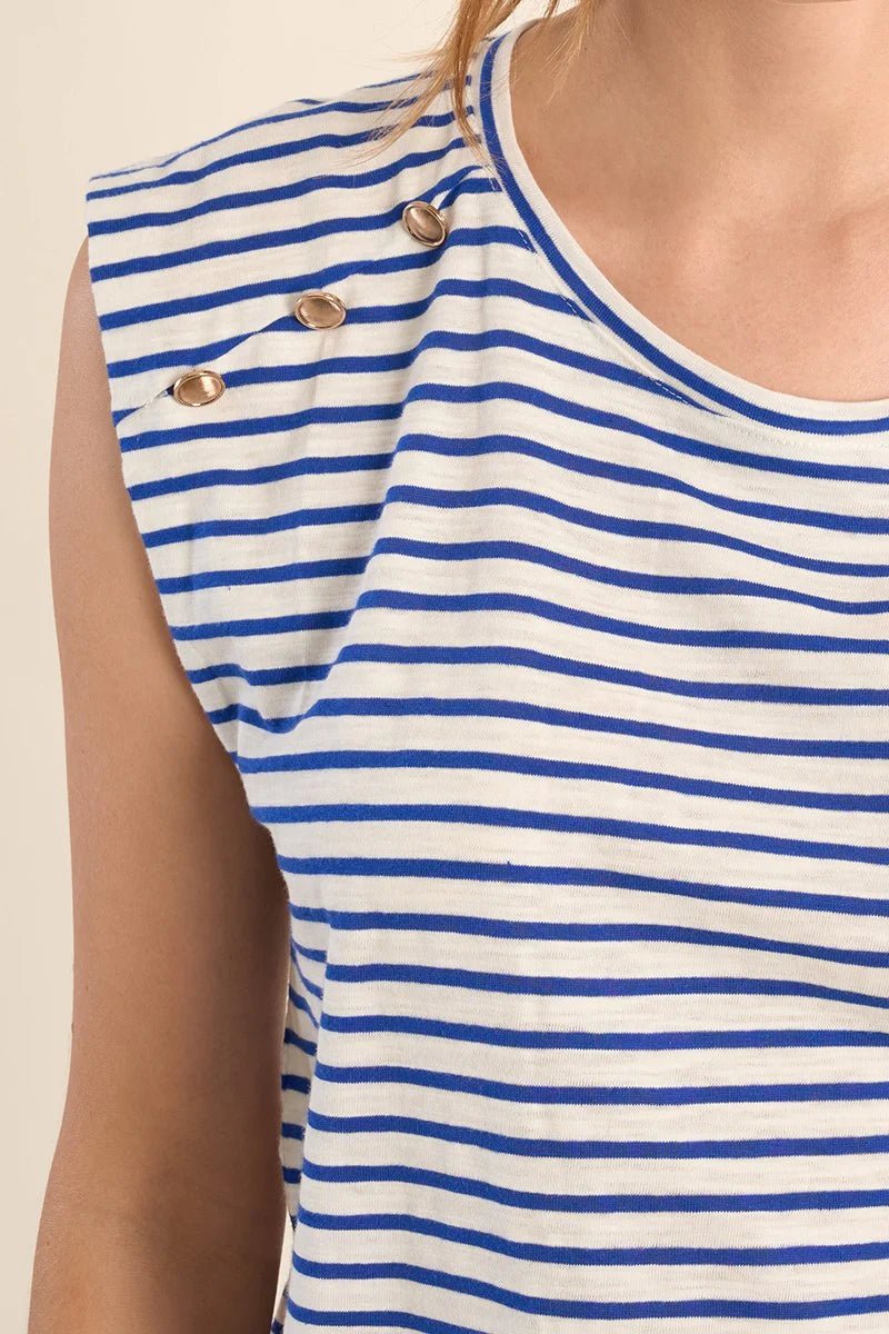 Molly Bracken Sailor T-Shirt with Gold Buttons - clever alice