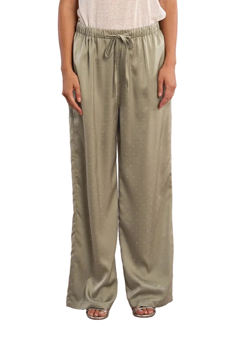 Molly Bracken Satin Trousers with Rhinestones - clever alice