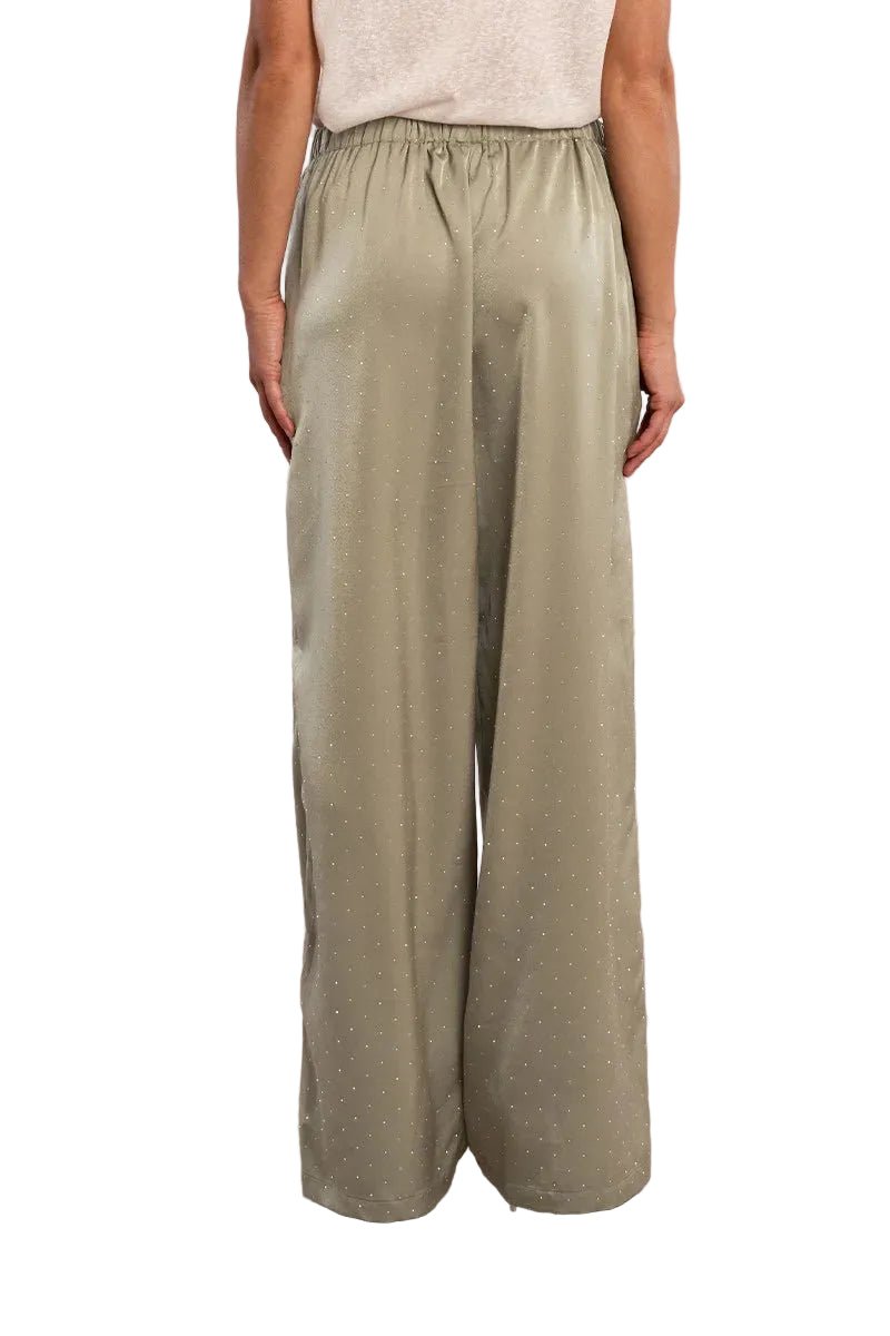 Molly Bracken Satin Trousers with Rhinestones - clever alice