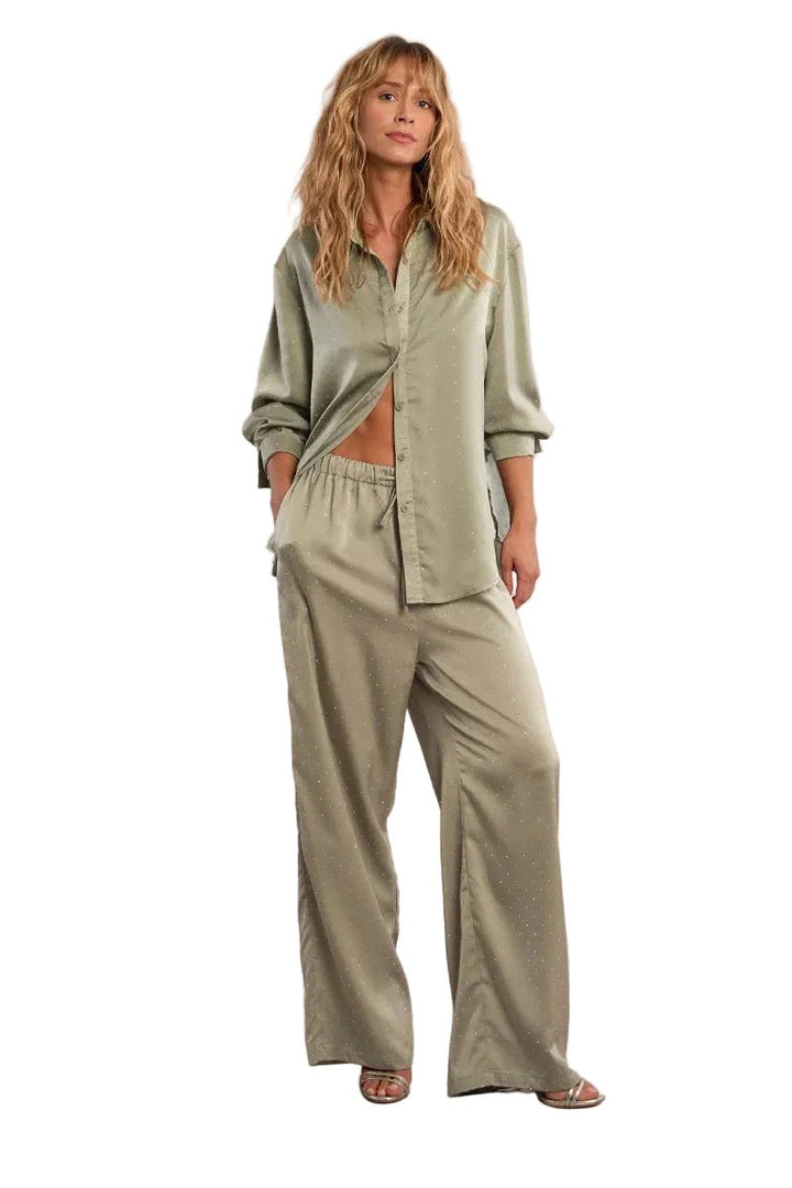 Molly Bracken Satin Trousers with Rhinestones - clever alice