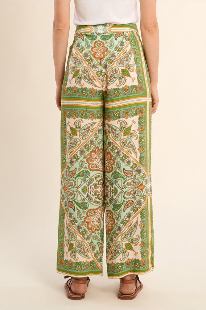 Molly Bracken Scarf Print Flowing Trousers - clever alice