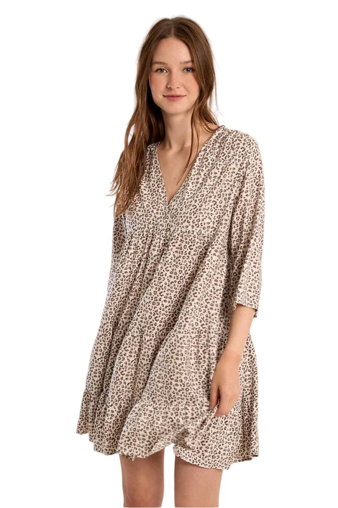 Molly Bracken Short Leopard Print Dress - clever alice