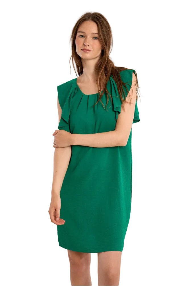 Molly Bracken Short Ruffle Sleeve Dress - clever alice