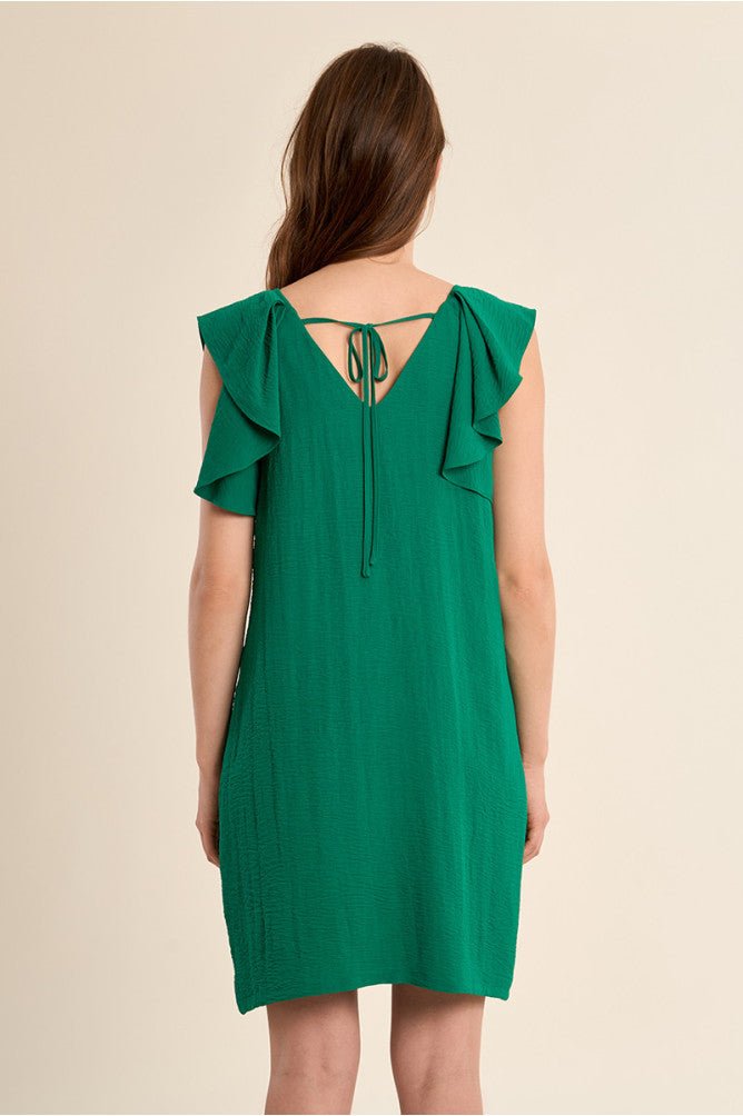 Molly Bracken Short Ruffle Sleeve Dress - clever alice