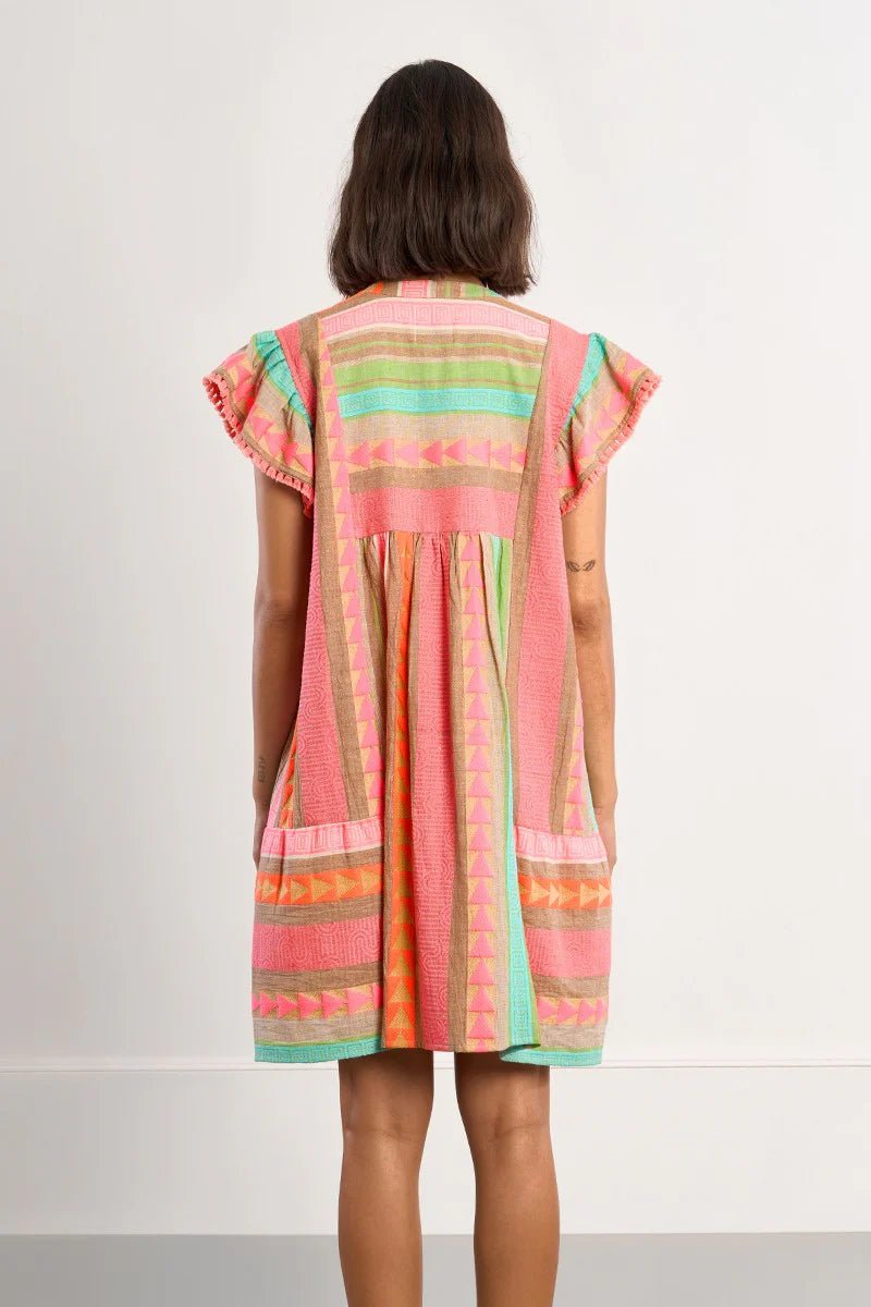 Molly Bracken Short - sleeved dress with multicoloured print - clever alice