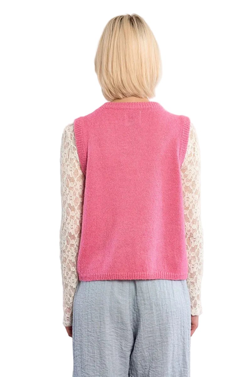 Molly Bracken Sleeveless Bolero in Pink - clever alice