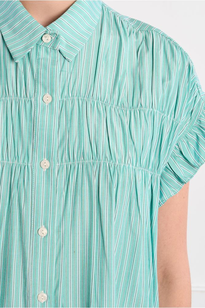 Molly Bracken Smocked Striped Shirt Dress - clever alice