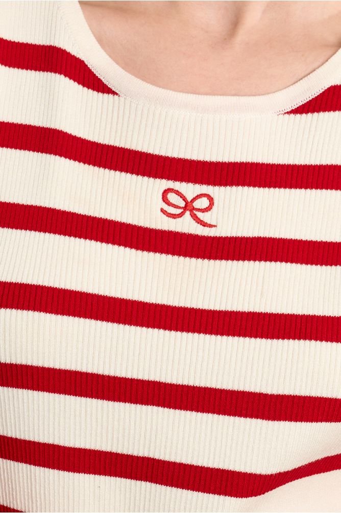 Molly Bracken Striped Ribbed Bow Tank - clever alice