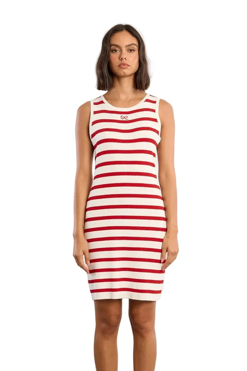 Molly Bracken Striped ribbed mini dress - clever alice