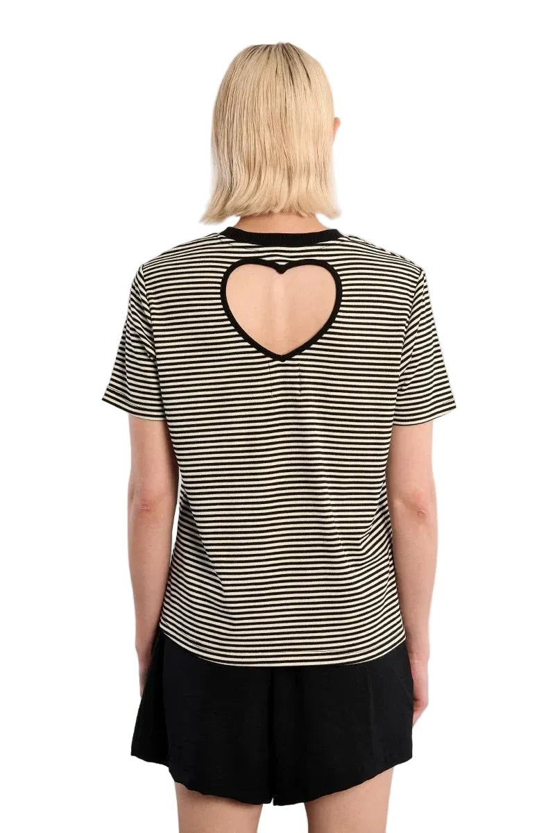 Molly Bracken Striped T-Shirt with Sweetheart Opening - clever alice