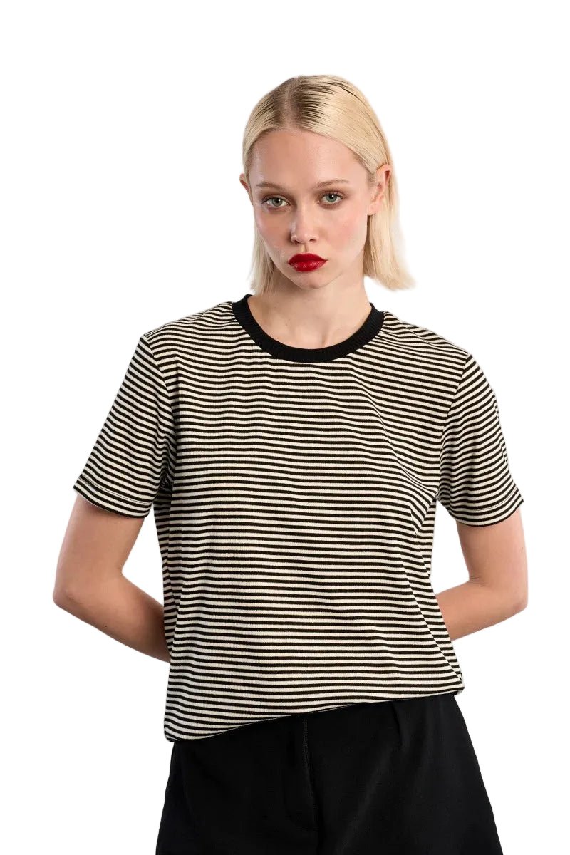 Molly Bracken Striped T-Shirt with Sweetheart Opening - clever alice